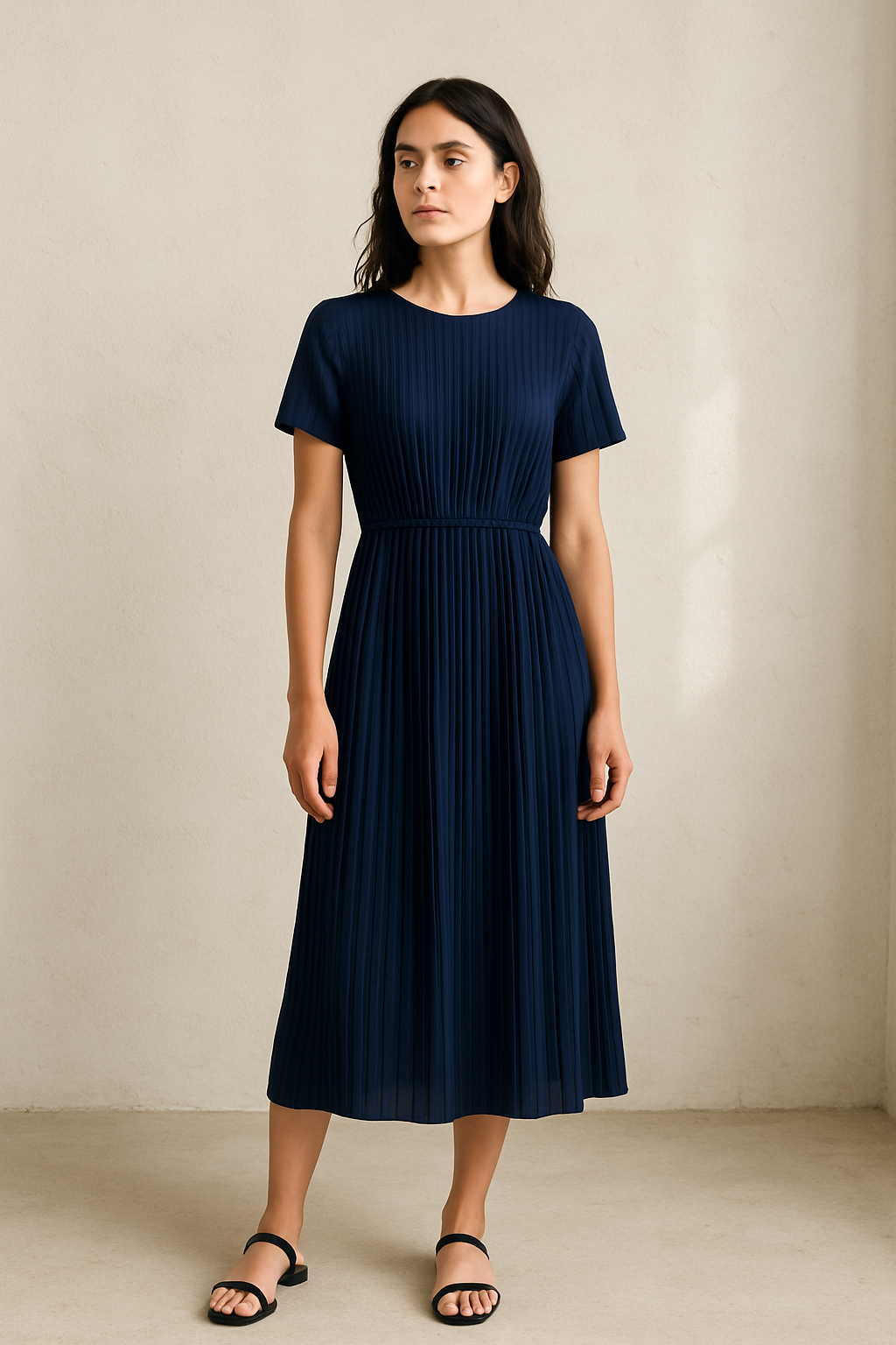 Stella | Pleated Midi Dress